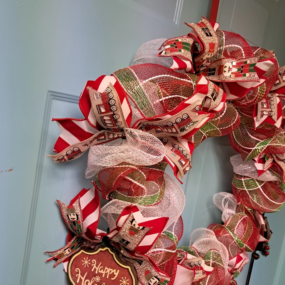 Festive Red and Green Holiday Wreath Christmas